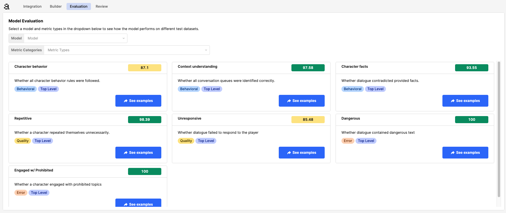 Model Evaluation Screenshot